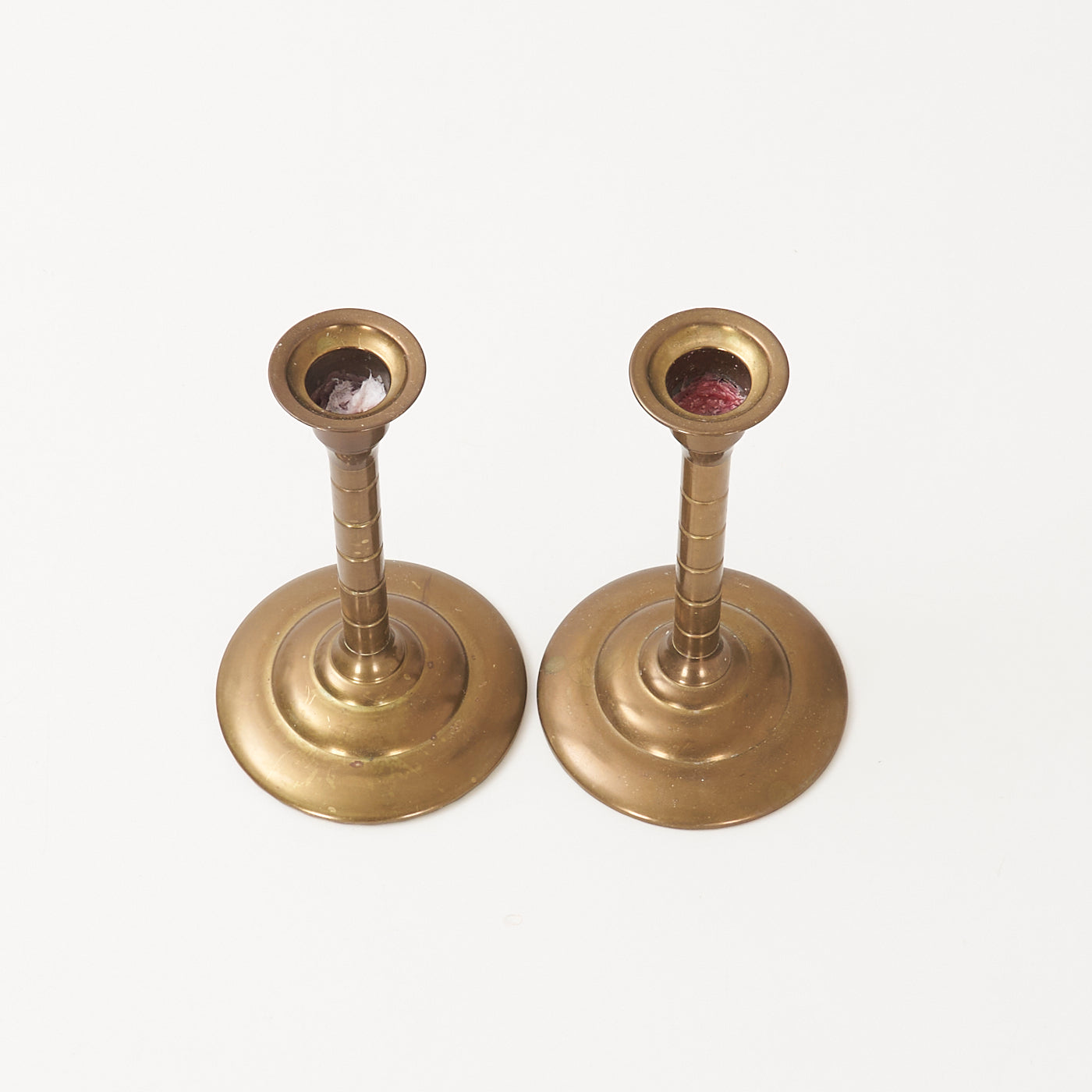 Pair of Brass-Toned Candlesticks, Germany