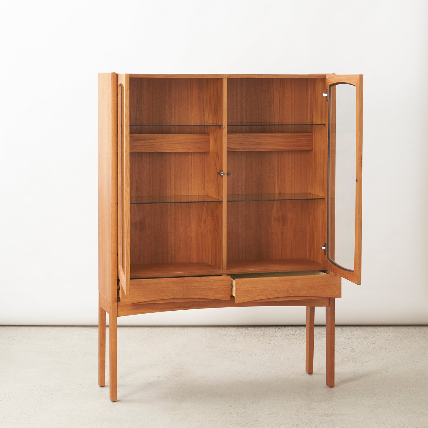 Teak Cabinet w/ Glass Doors
