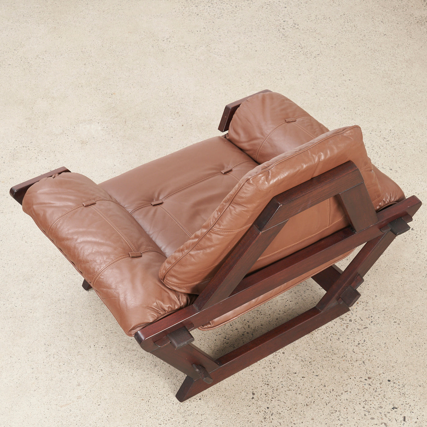 Vintage Leather Lounge Chair by Moveis Corazza, Brazil