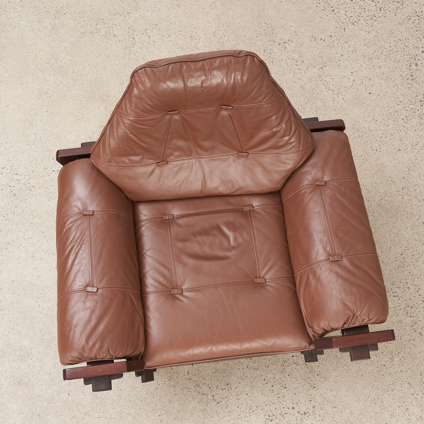 Vintage Leather Lounge Chair by Moveis Corazza, Brazil