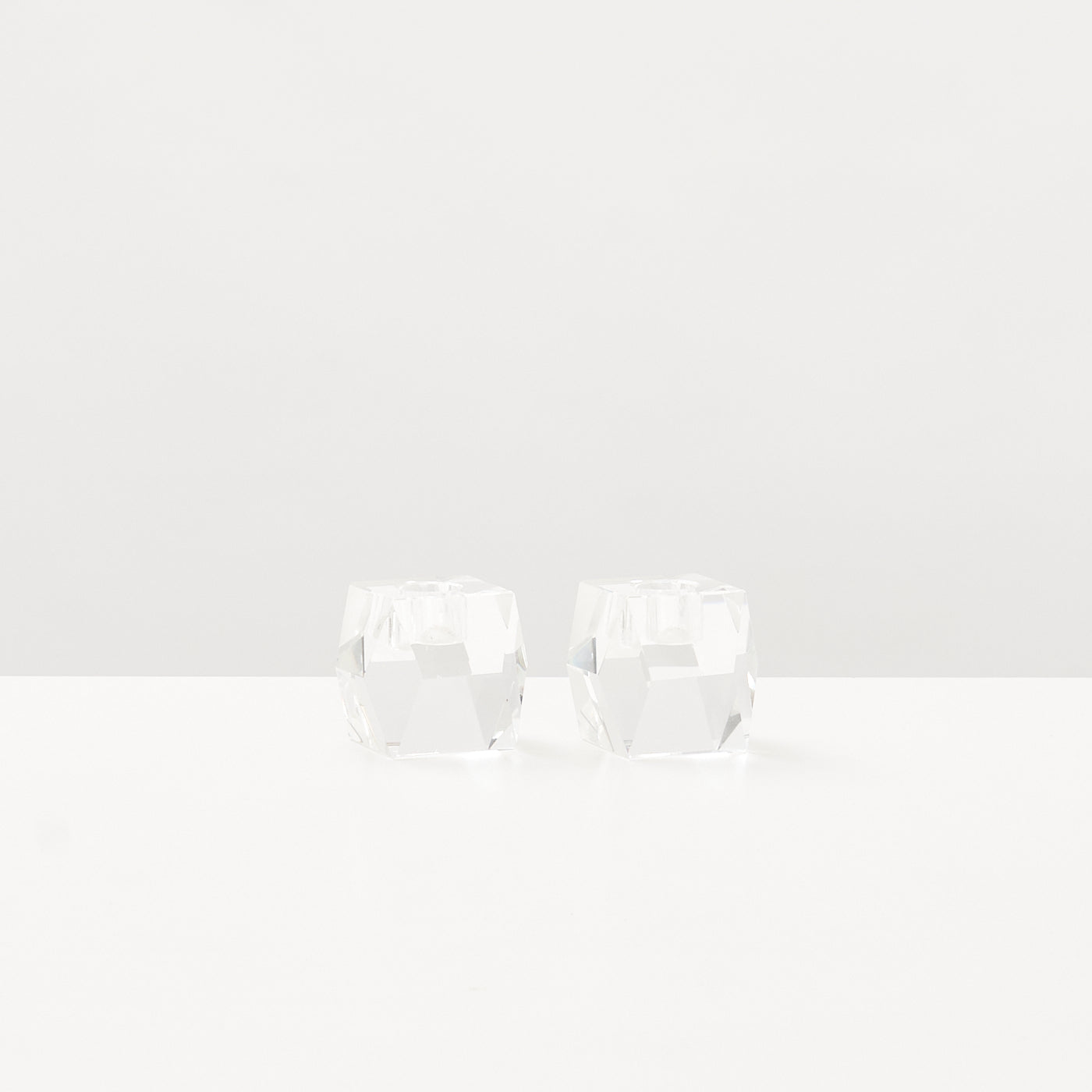 Pair of Crystal Candlesticks by Oleg Cassini