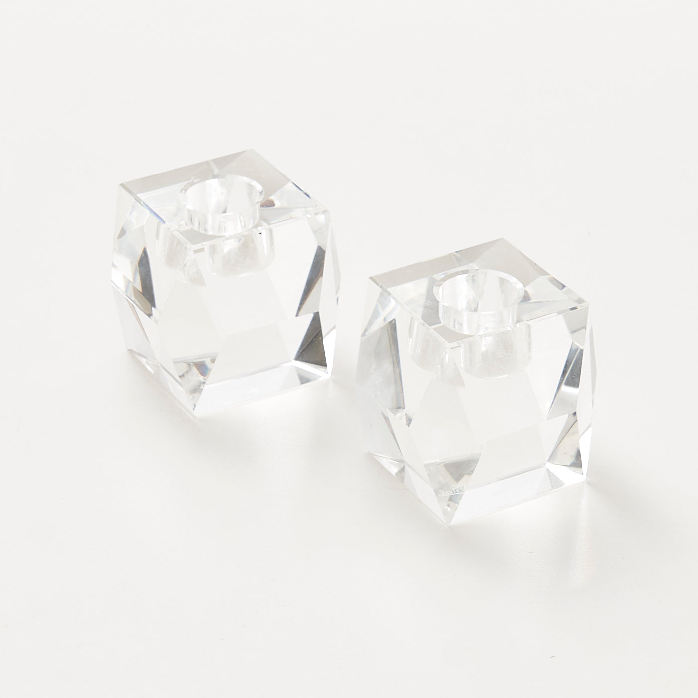 Pair of Crystal Candlesticks by Oleg Cassini