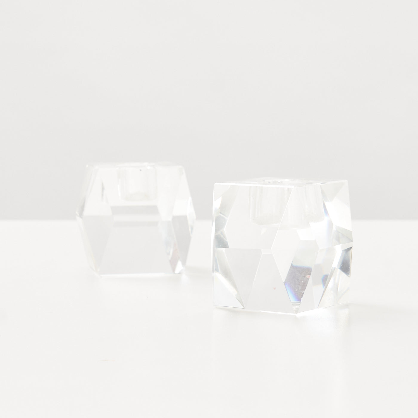 Pair of Crystal Candlesticks by Oleg Cassini