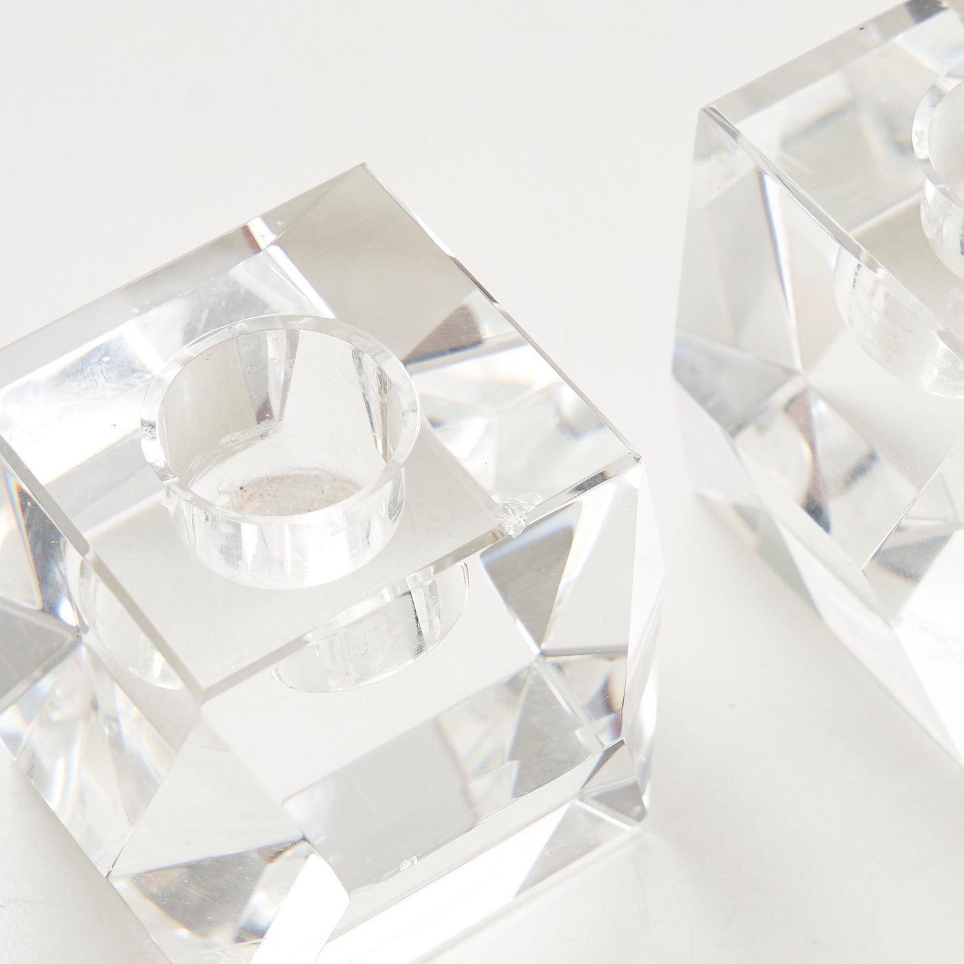 Pair of Crystal Candlesticks by Oleg Cassini