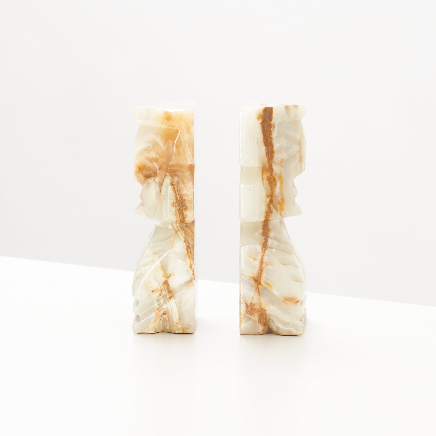 Vintage Onyx Aztec Bookends