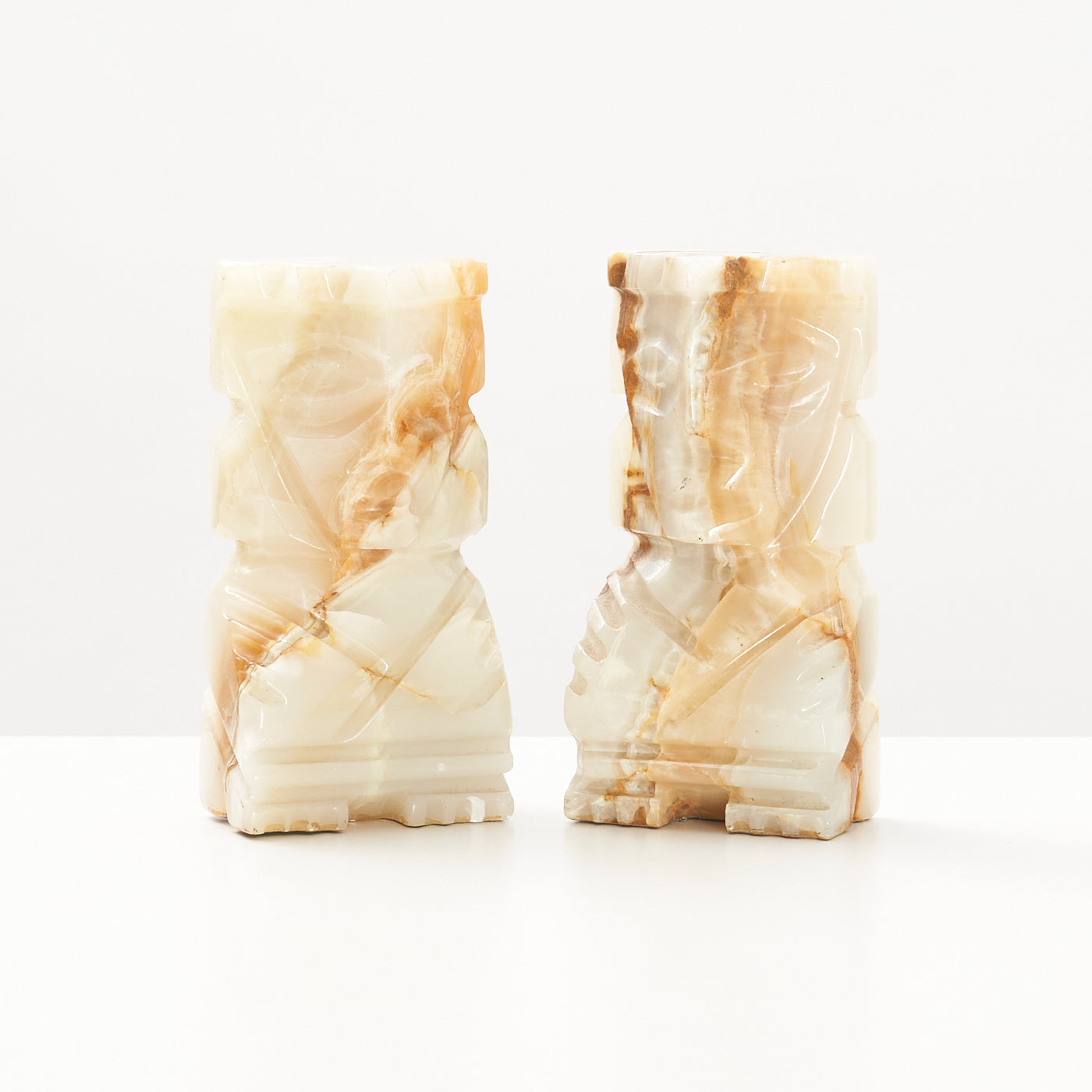 Vintage Onyx Aztec Bookends