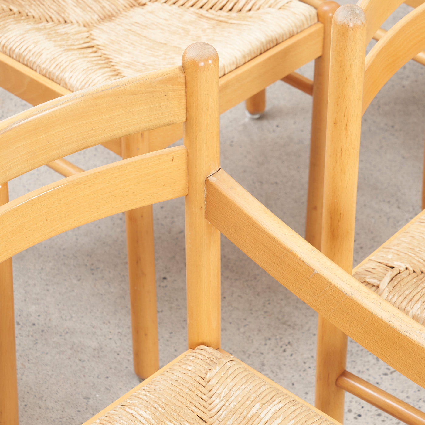 Set of 6 Birch Rush Chairs, Italy