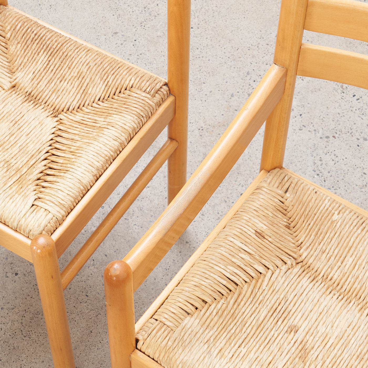 Set of 6 Birch Rush Chairs, Italy