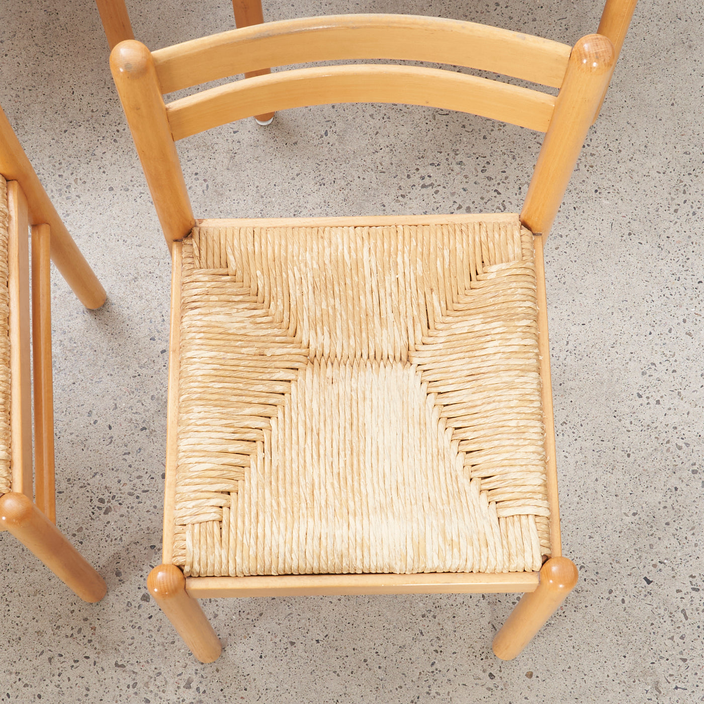 Set of 6 Birch Rush Chairs, Italy