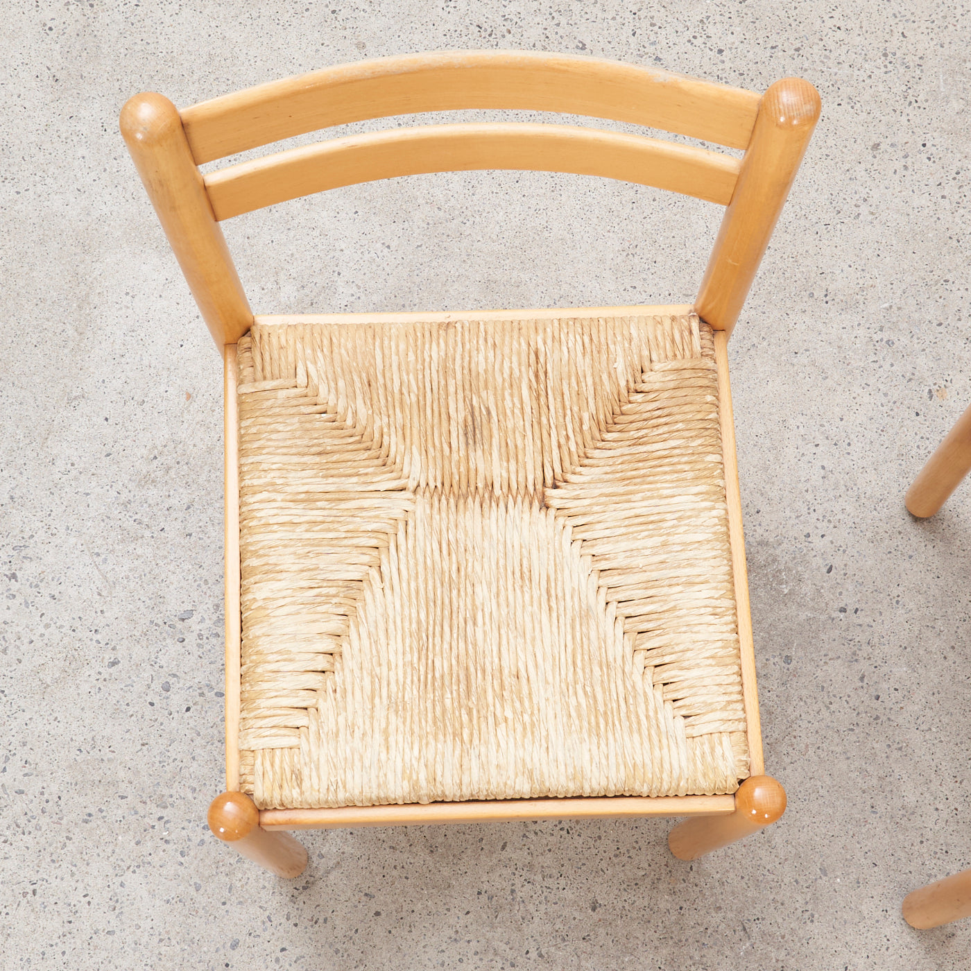 Set of 6 Birch Rush Chairs, Italy