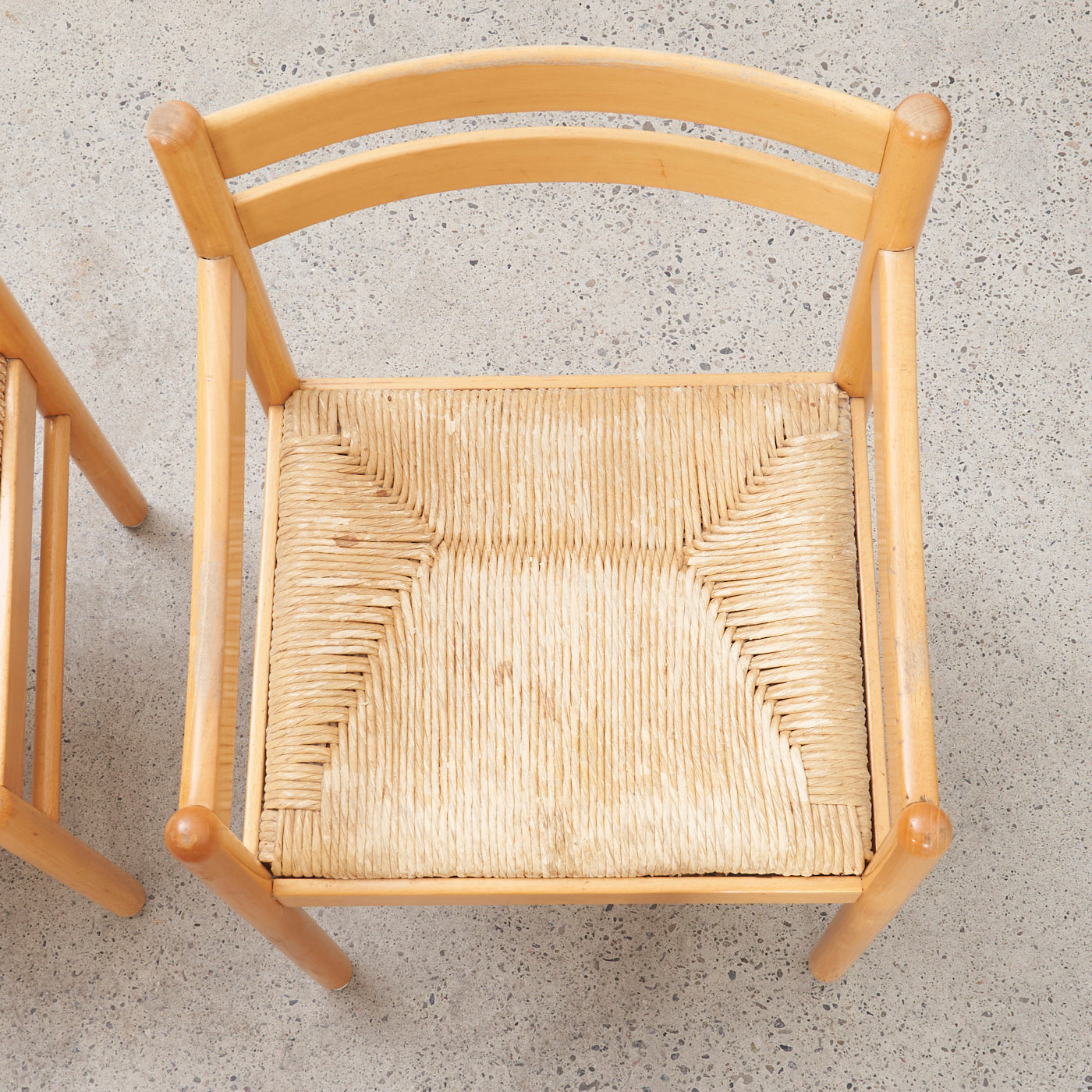 Set of 6 Birch Rush Chairs, Italy