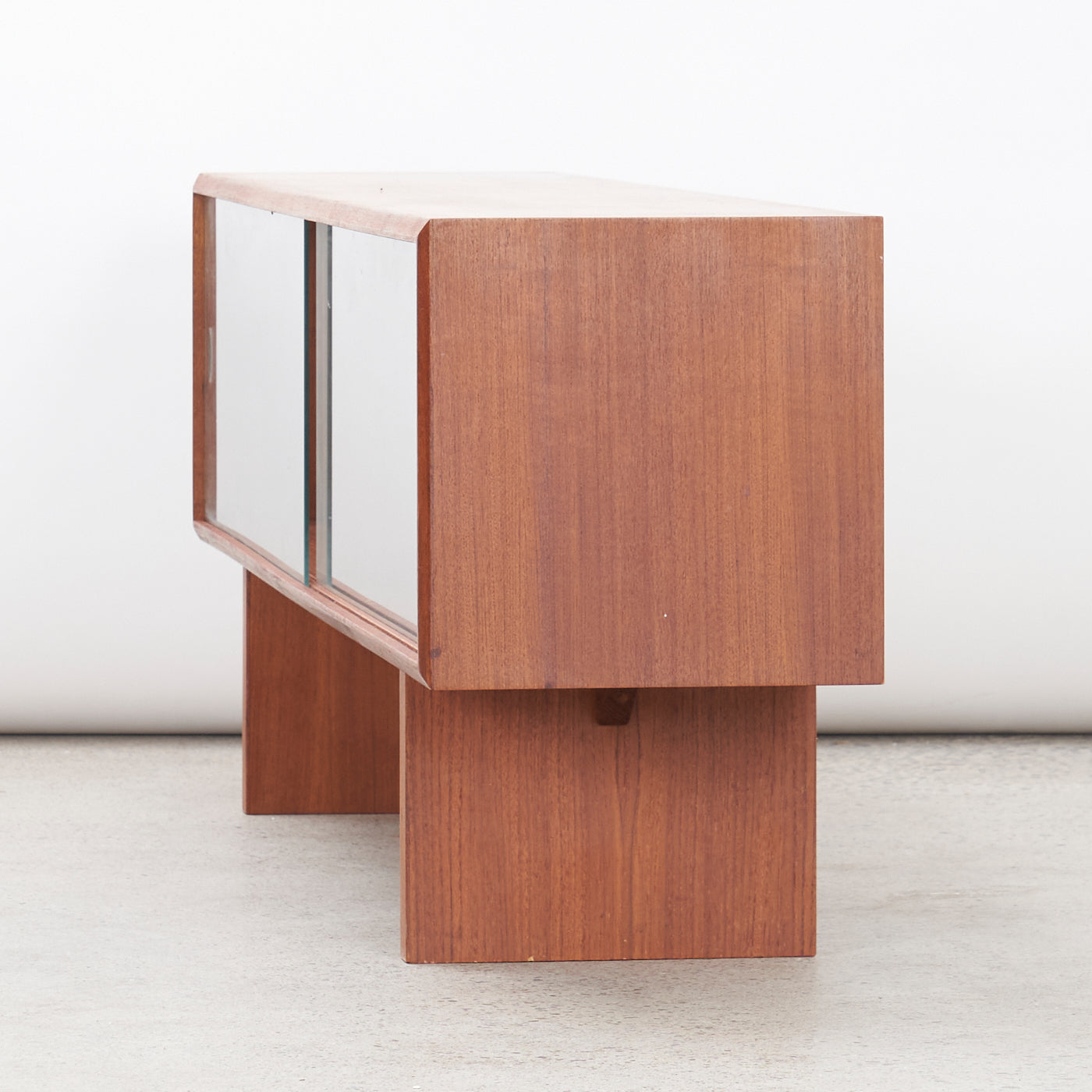 Teak Hutch w/ Sliding Glass Doors