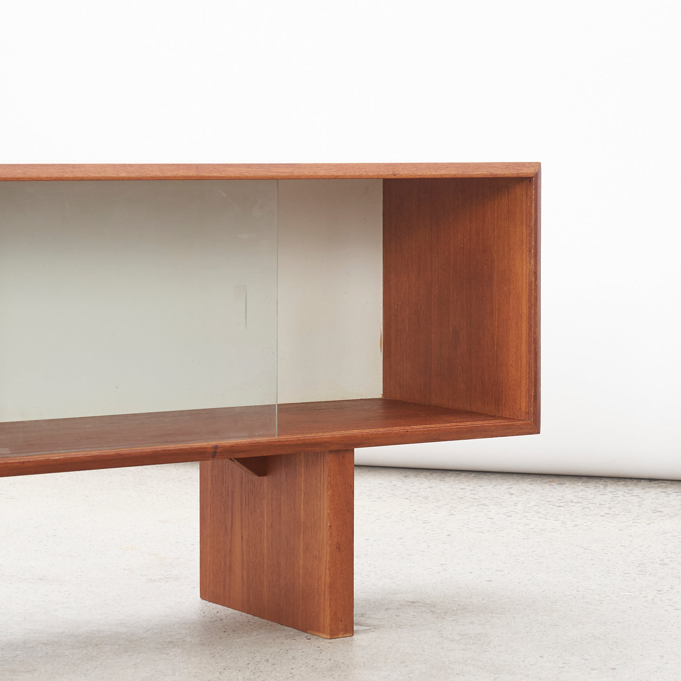 Teak Hutch w/ Sliding Glass Doors