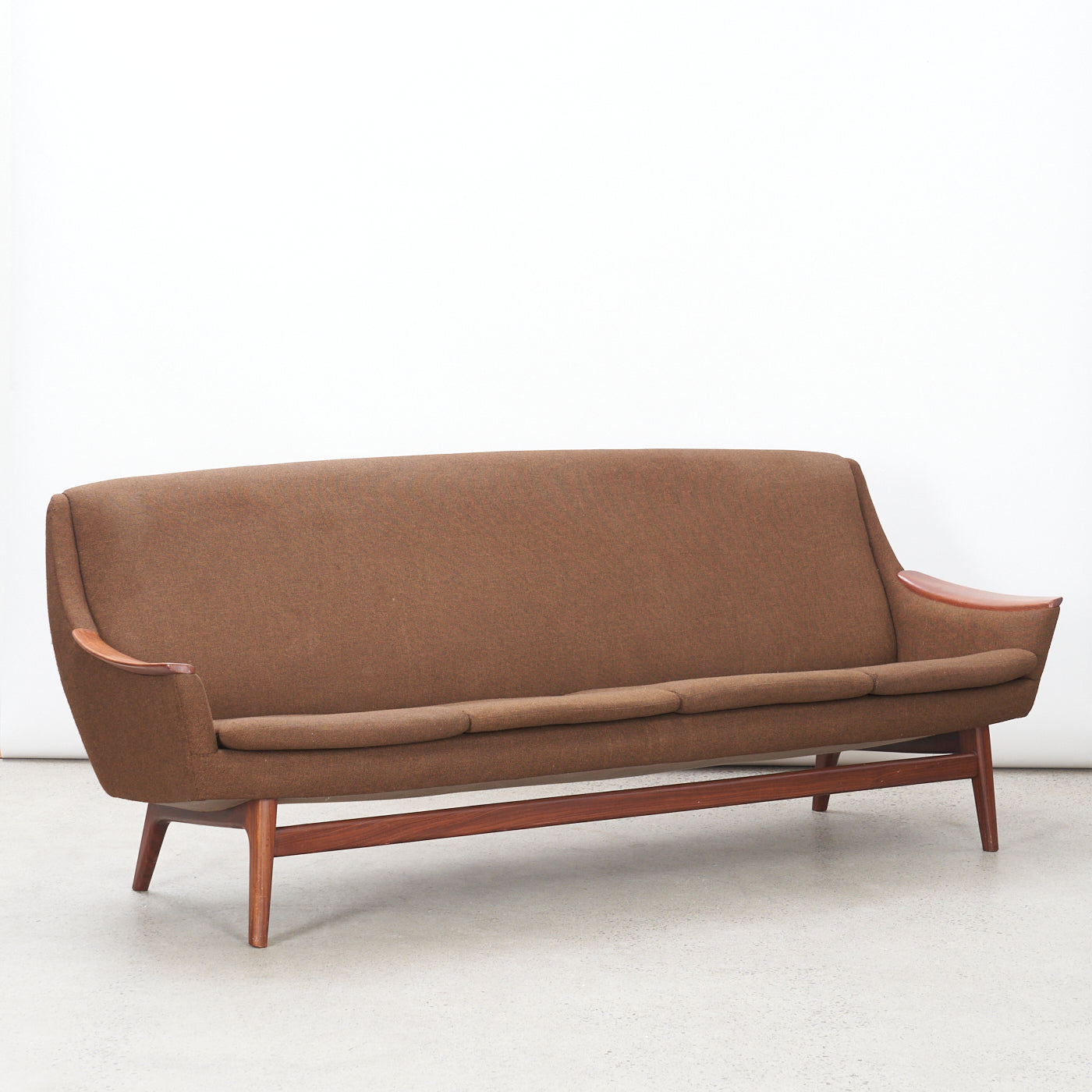 Upholstered Teak 4 Seater Sofa
