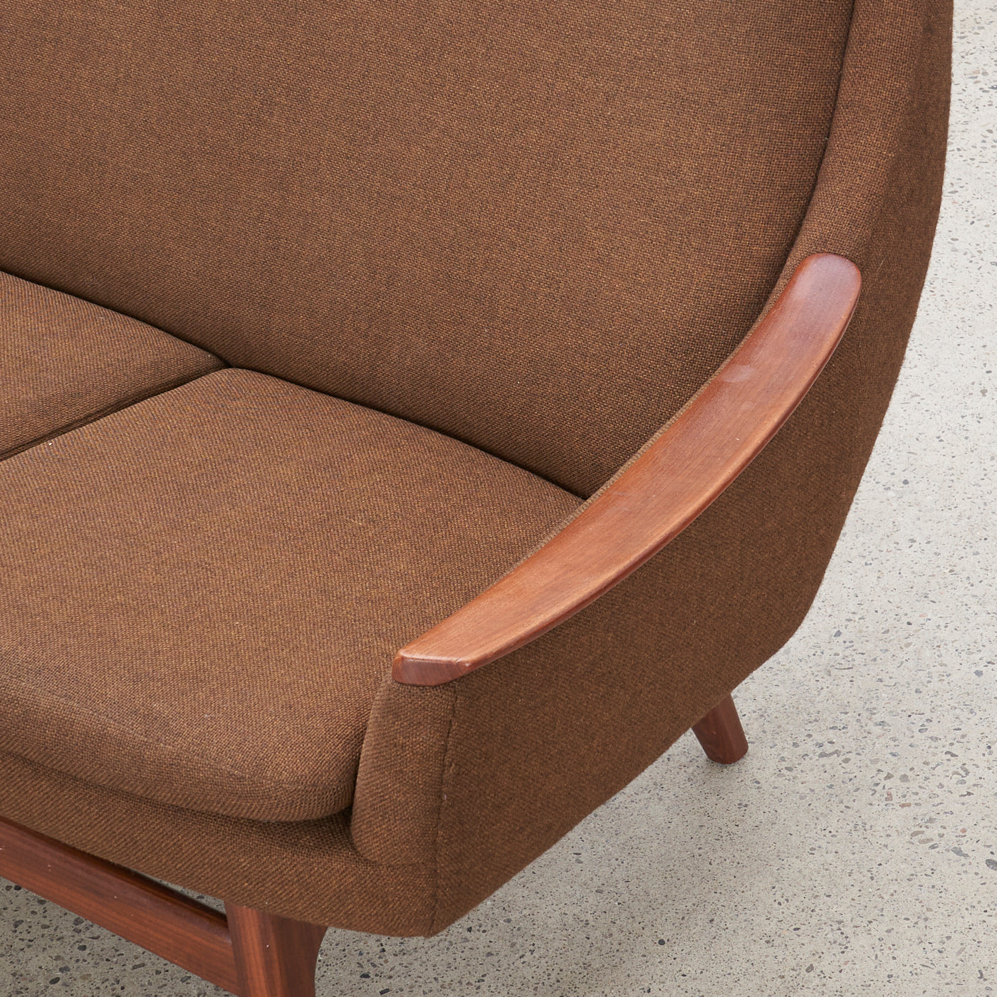 Upholstered Teak 4 Seater Sofa