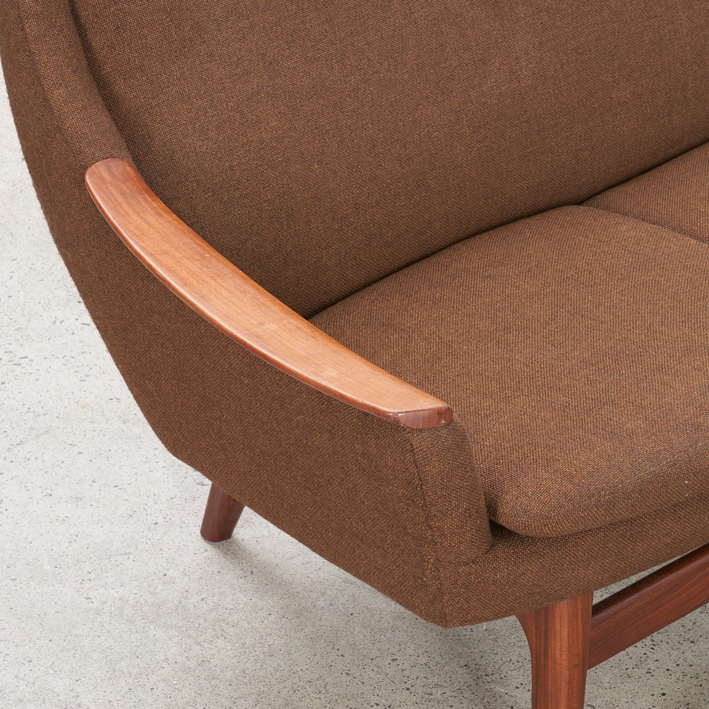 Upholstered Teak 4 Seater Sofa