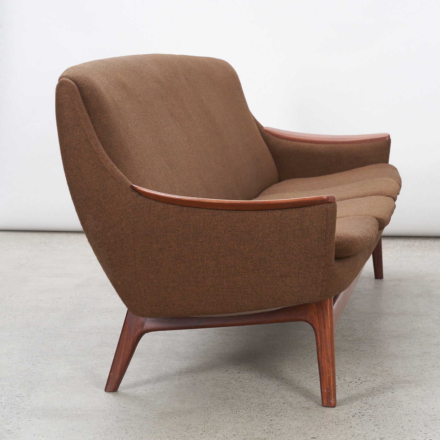 Upholstered Teak 4 Seater Sofa
