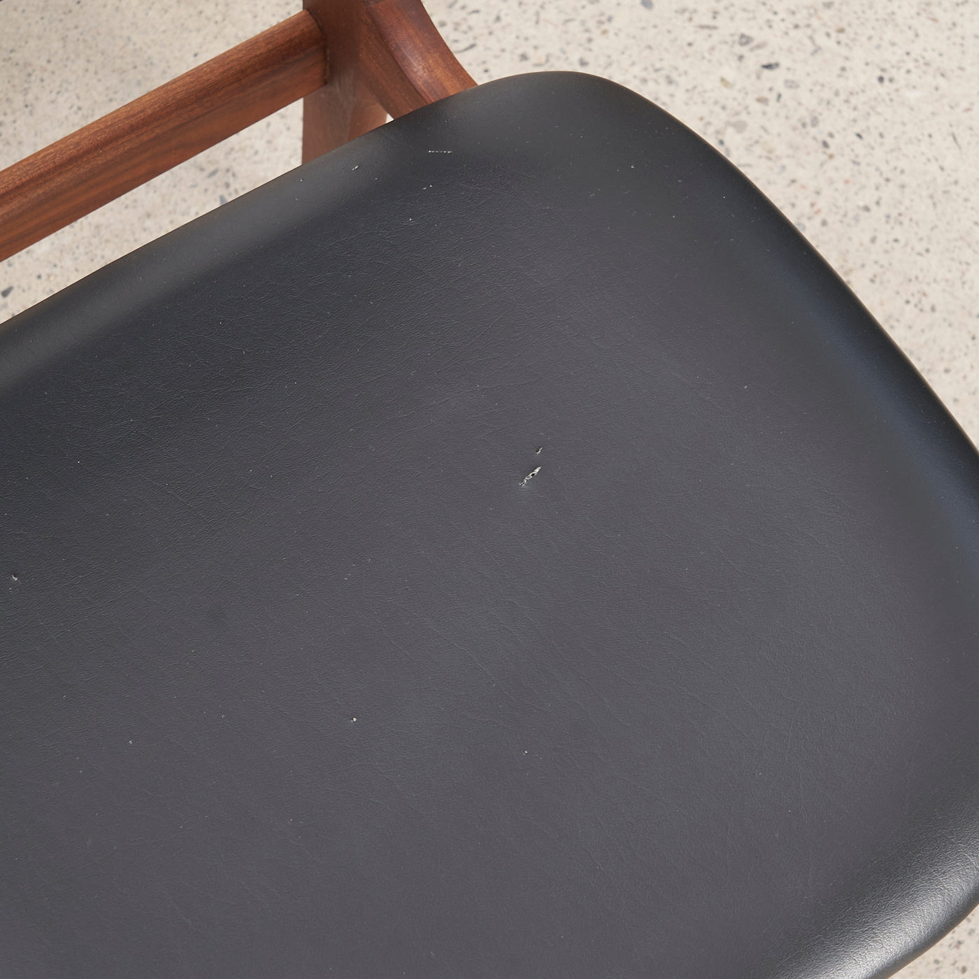 Set of 4 Teak & Vinyl Dining Chairs