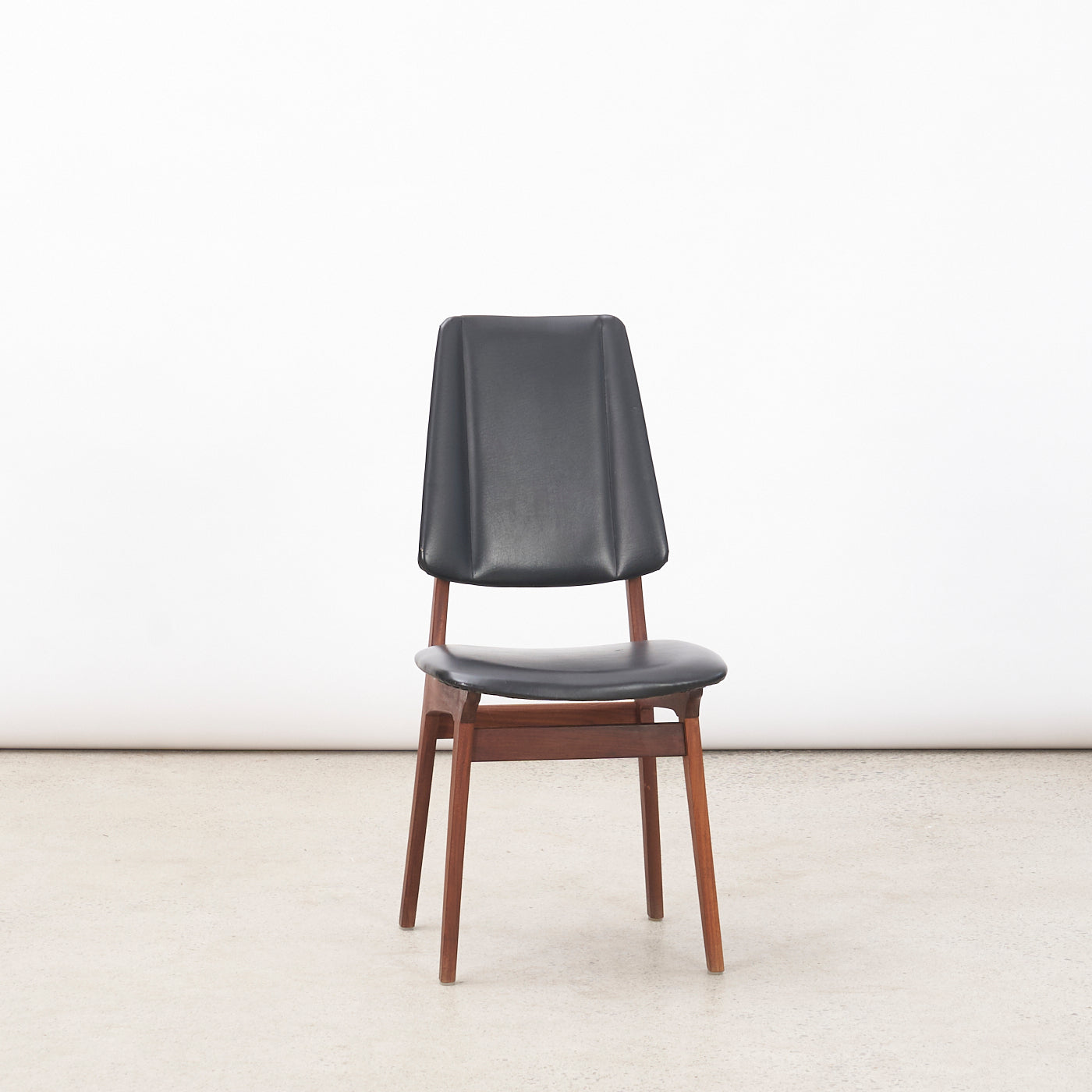 Set of 4 Teak & Vinyl Dining Chairs