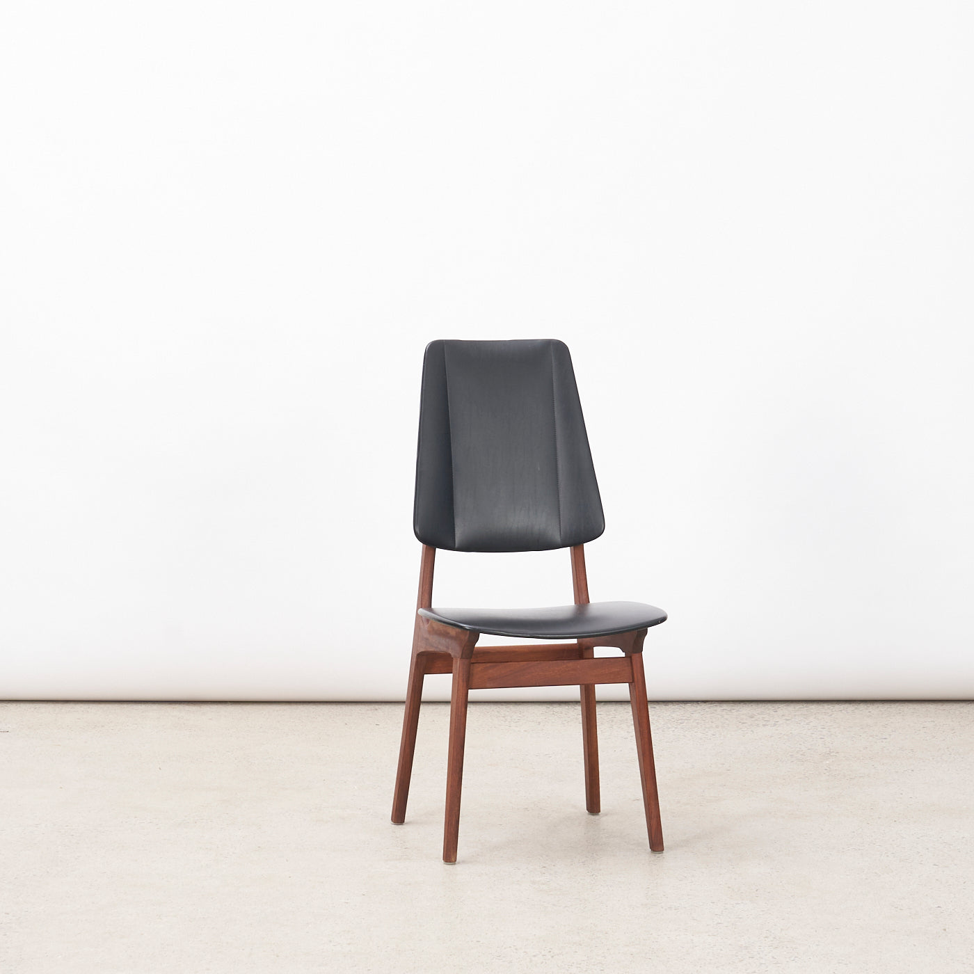 Set of 6 Teak & Vinyl Dining Chairs