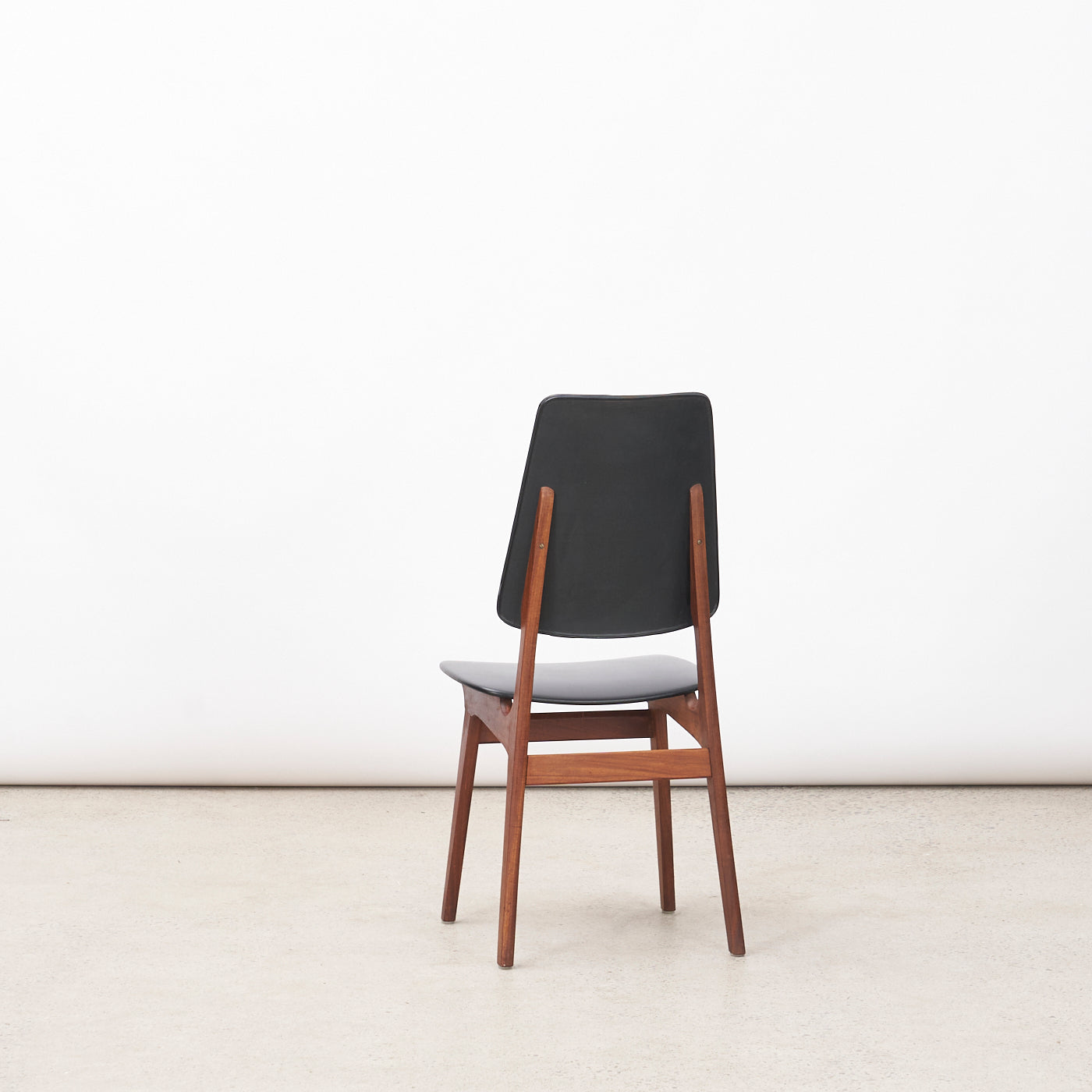 Set of 6 Teak & Vinyl Dining Chairs