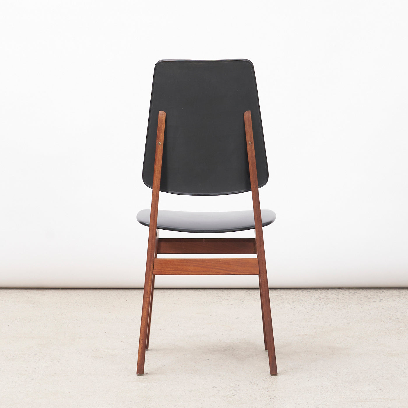 Set of 6 Teak & Vinyl Dining Chairs