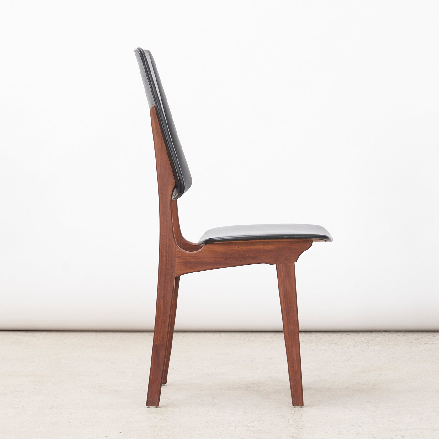 Set of 6 Teak & Vinyl Dining Chairs