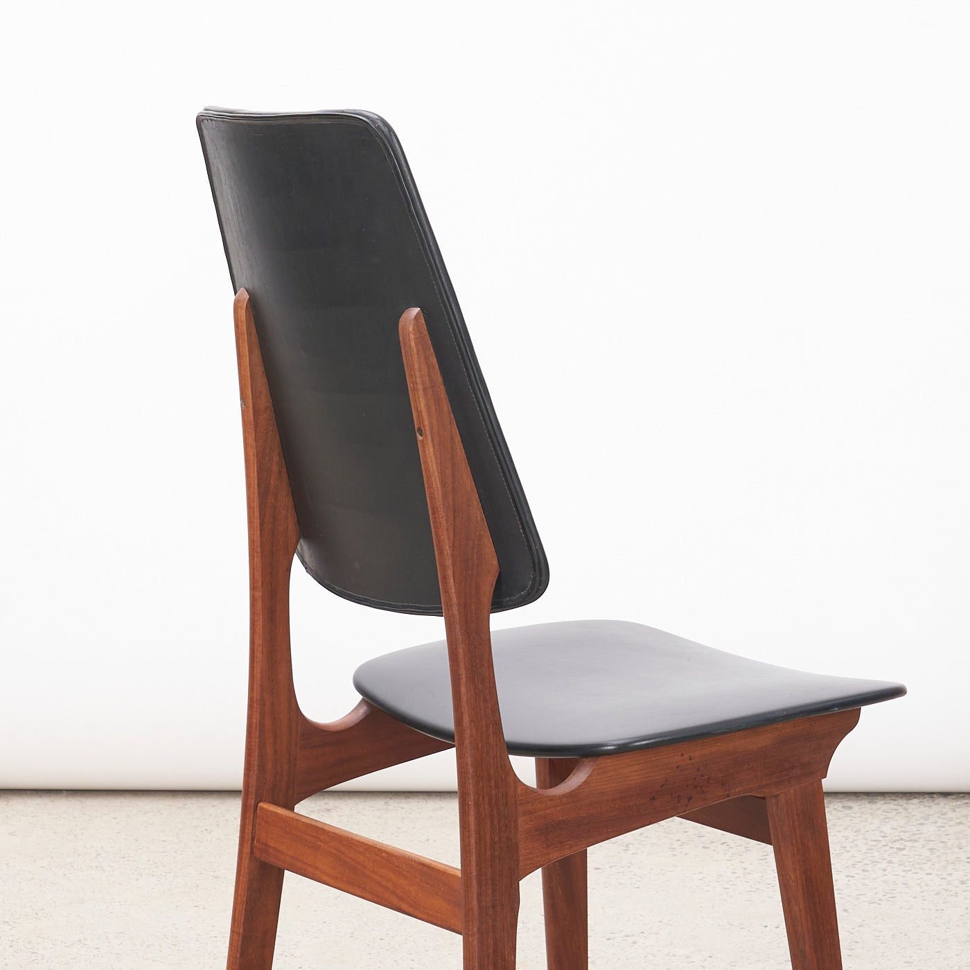 Set of 6 Teak & Vinyl Dining Chairs