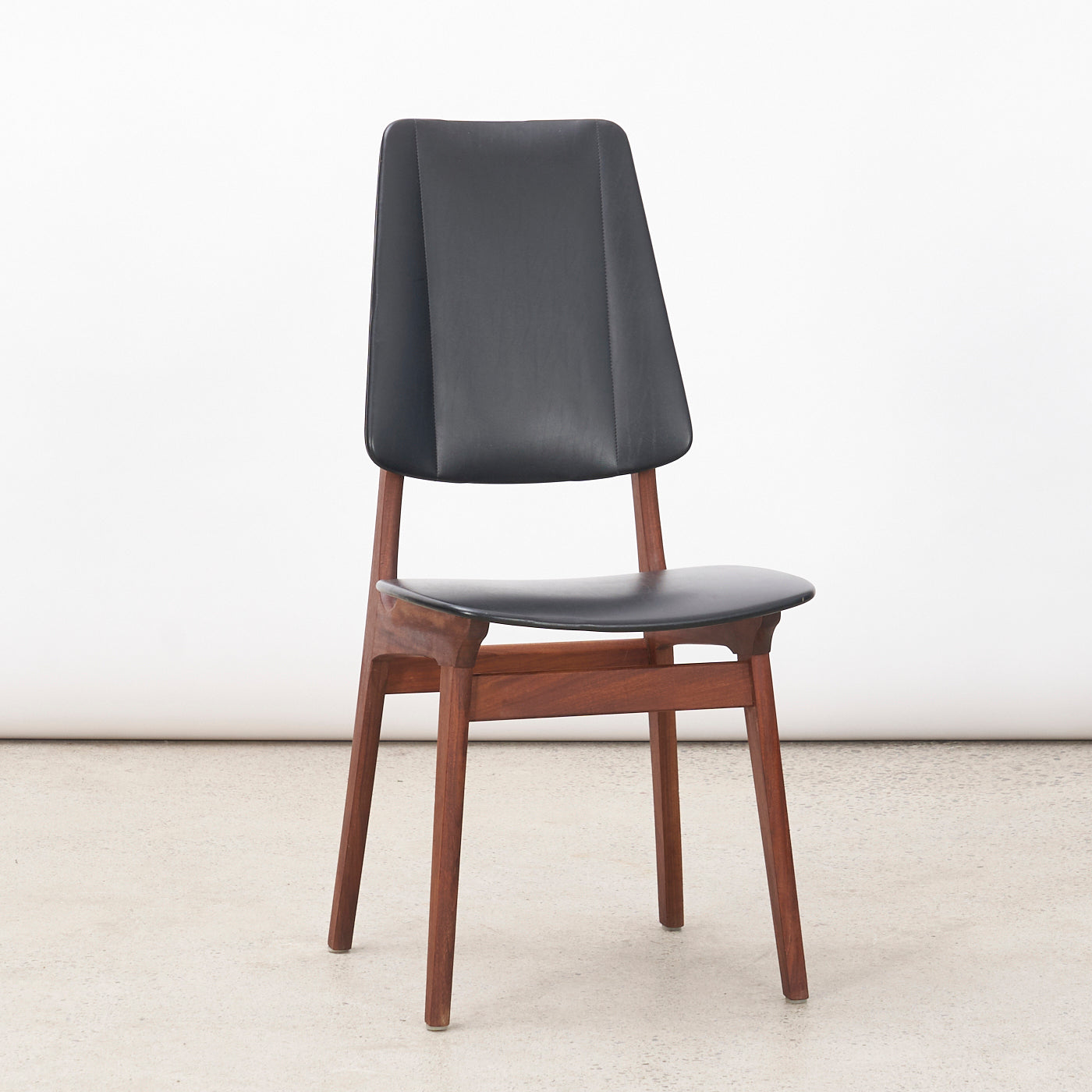 Set of 6 Teak & Vinyl Dining Chairs
