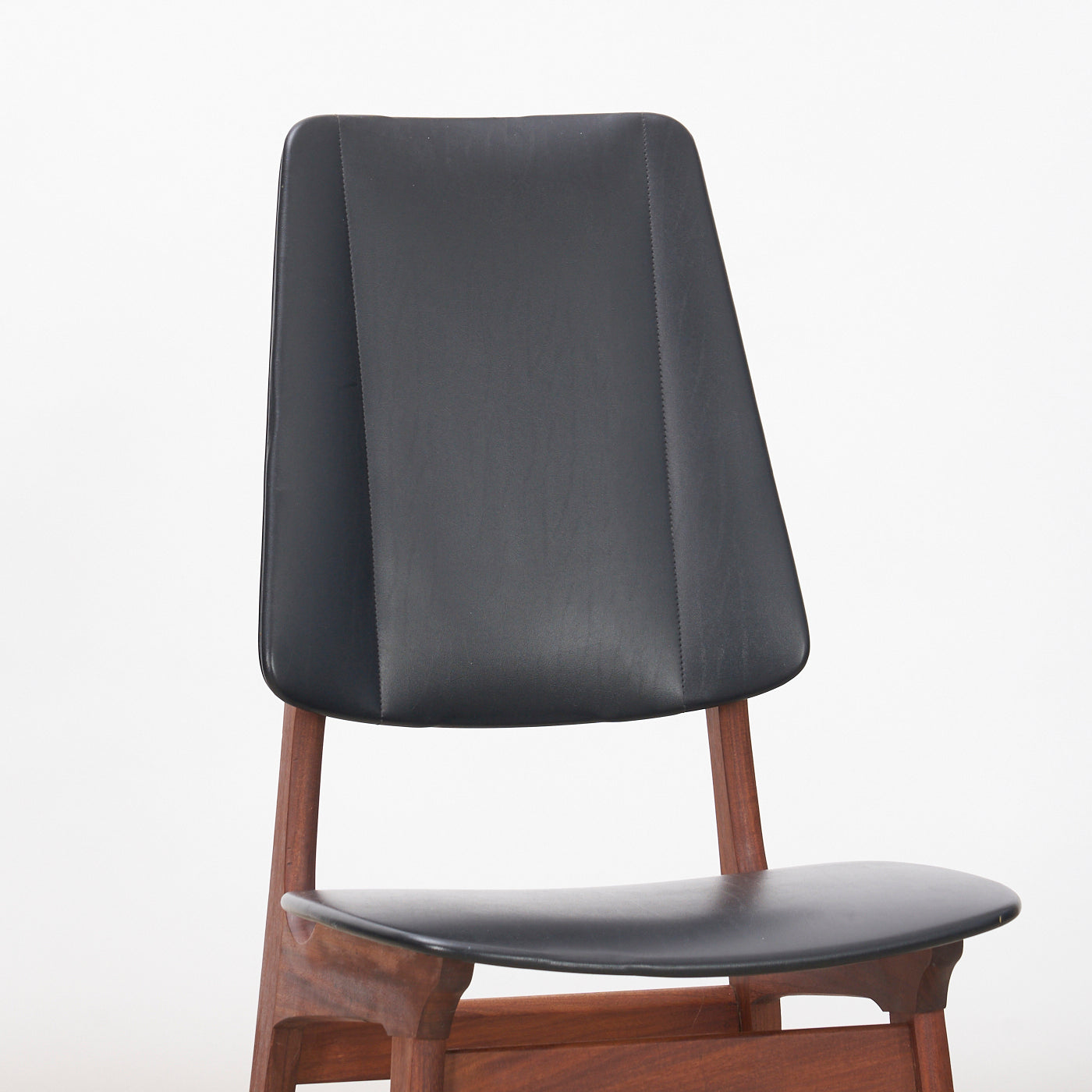 Set of 6 Teak & Vinyl Dining Chairs