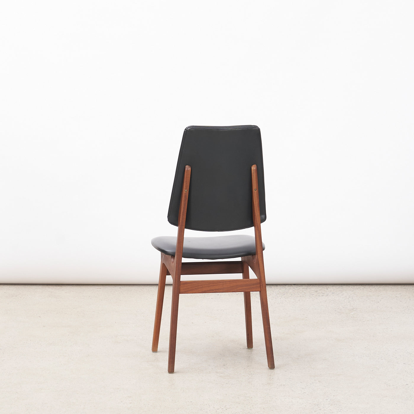 Set of 4 Teak & Vinyl Dining Chairs