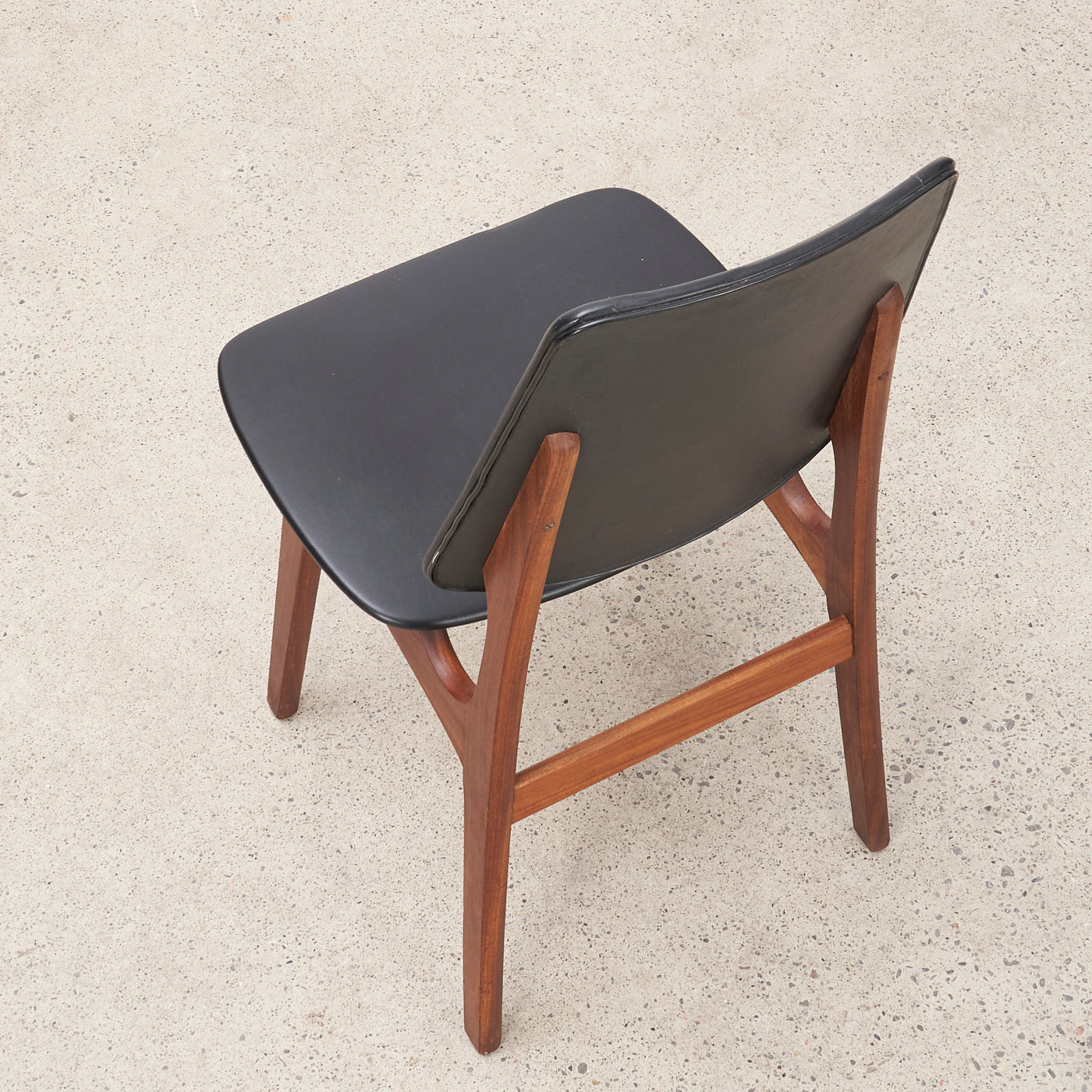 Set of 6 Teak & Vinyl Dining Chairs