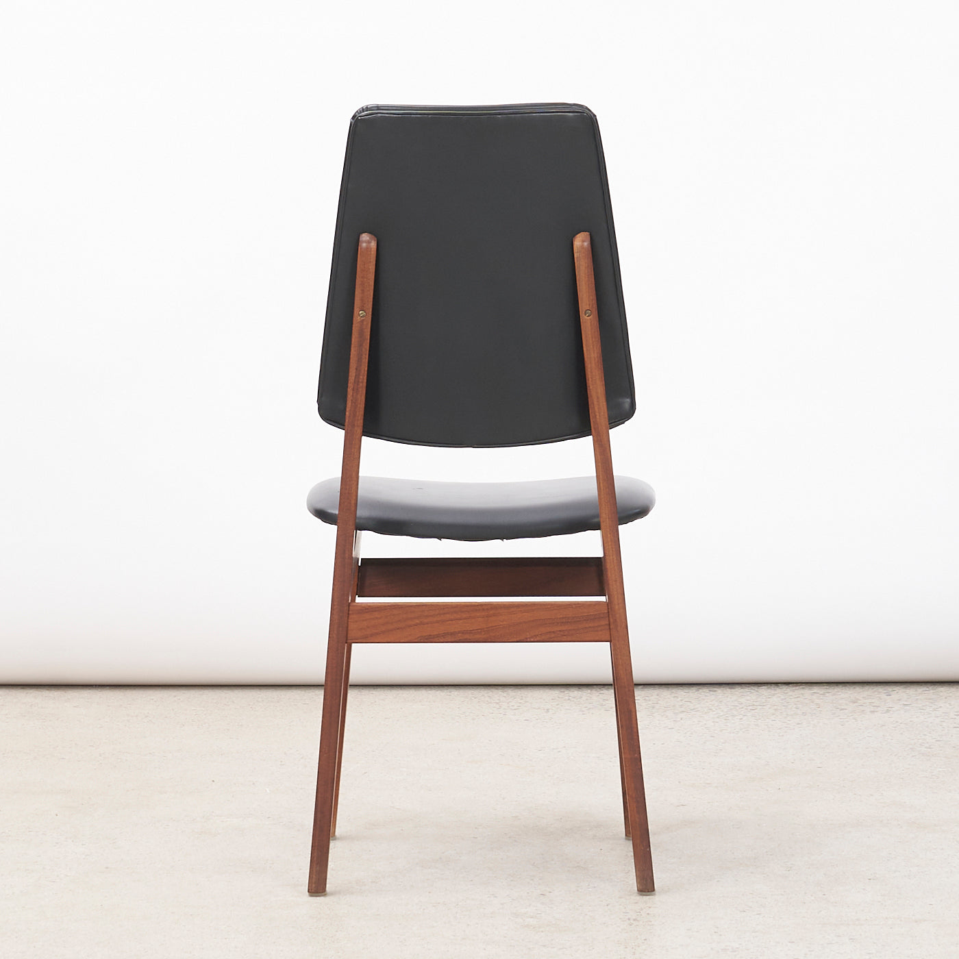 Set of 4 Teak & Vinyl Dining Chairs