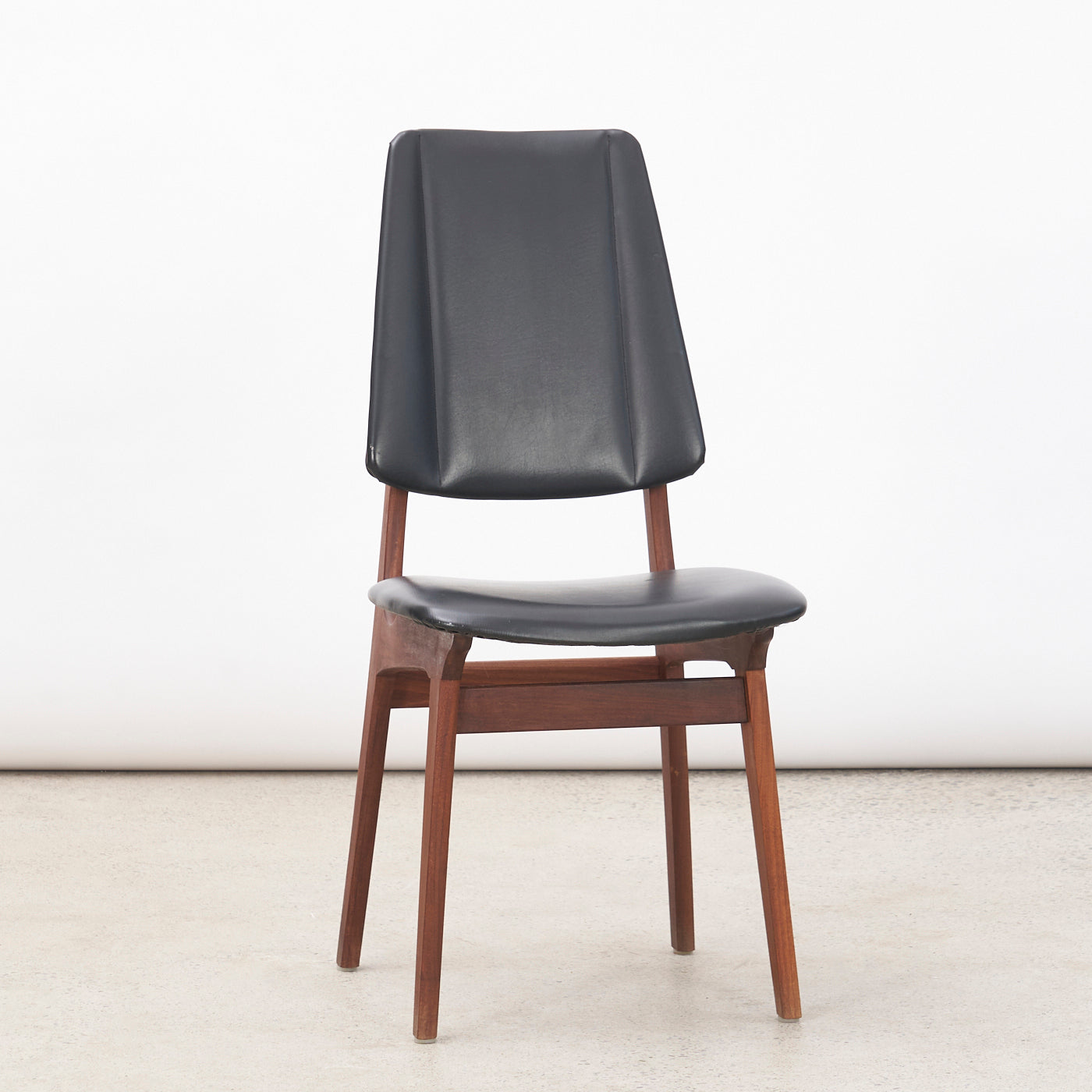Set of 4 Teak & Vinyl Dining Chairs