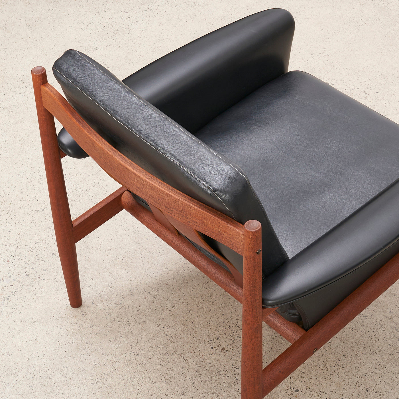 Teak & Vinyl Lounge Chair by Grete Jalk for France & Søn, Denmark