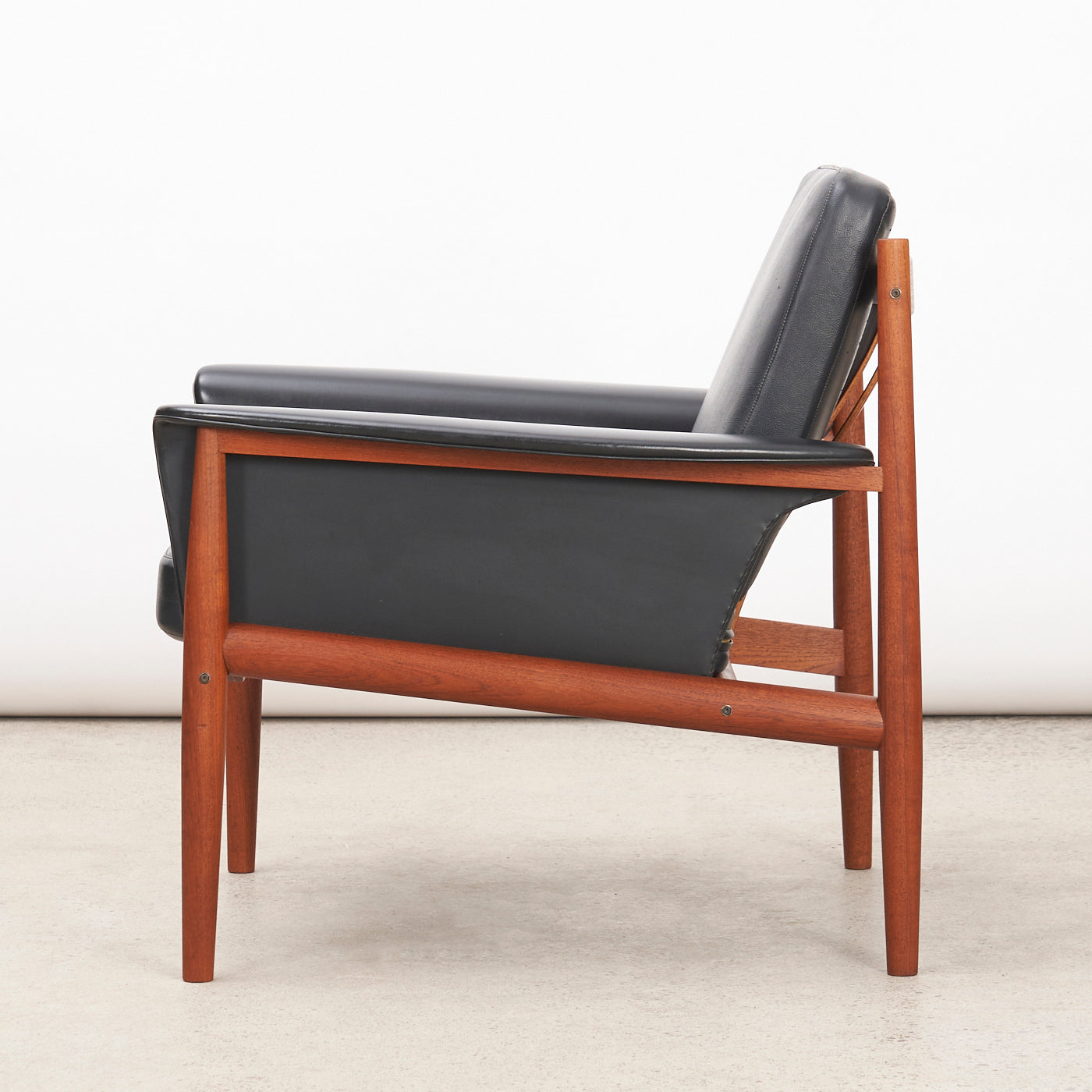 Teak & Vinyl Lounge Chair by Grete Jalk for France & Søn, Denmark