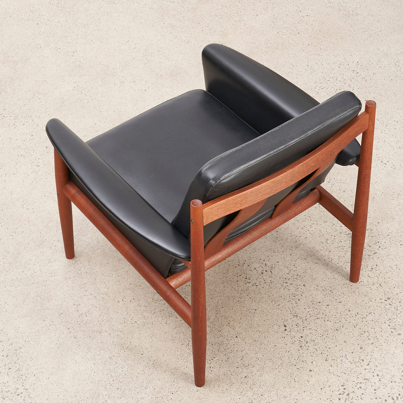 Teak & Vinyl Lounge Chair by Grete Jalk for France & Søn, Denmark