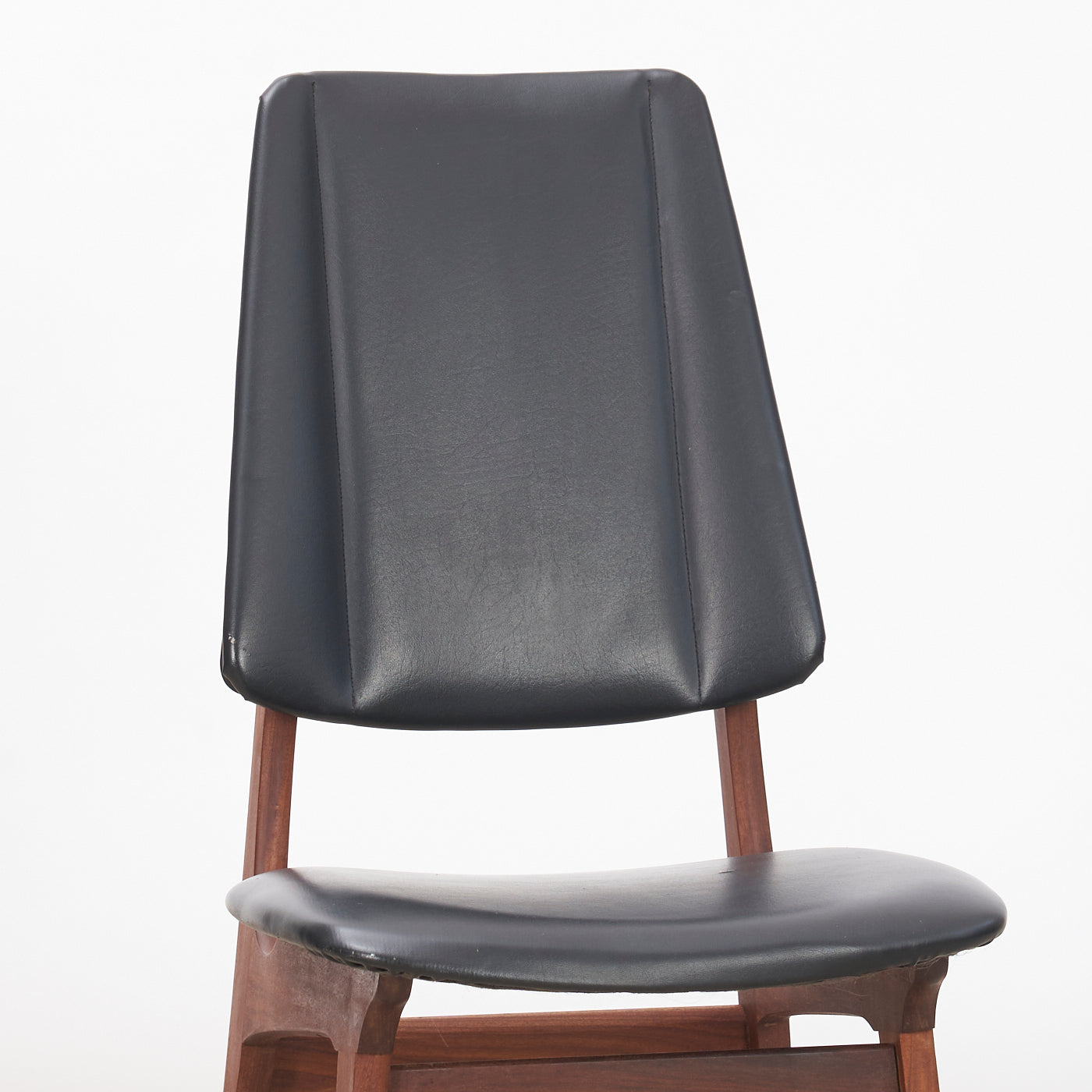 Set of 4 Teak & Vinyl Dining Chairs