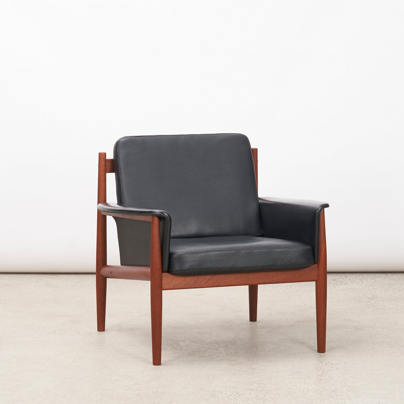 Teak & Vinyl Lounge Chair by Grete Jalk for France & Søn, Denmark
