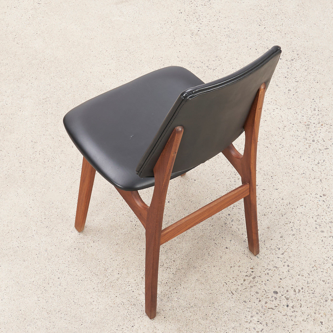 Set of 4 Teak & Vinyl Dining Chairs