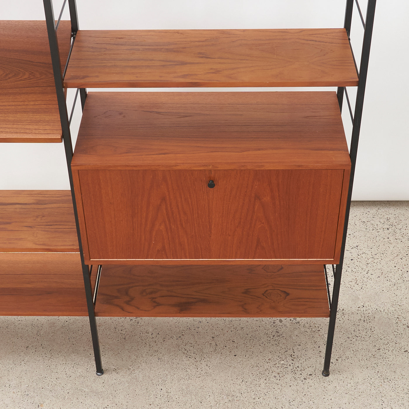 Modular Freestanding Teak Wall Unit w/ Drop-Down Cabinet