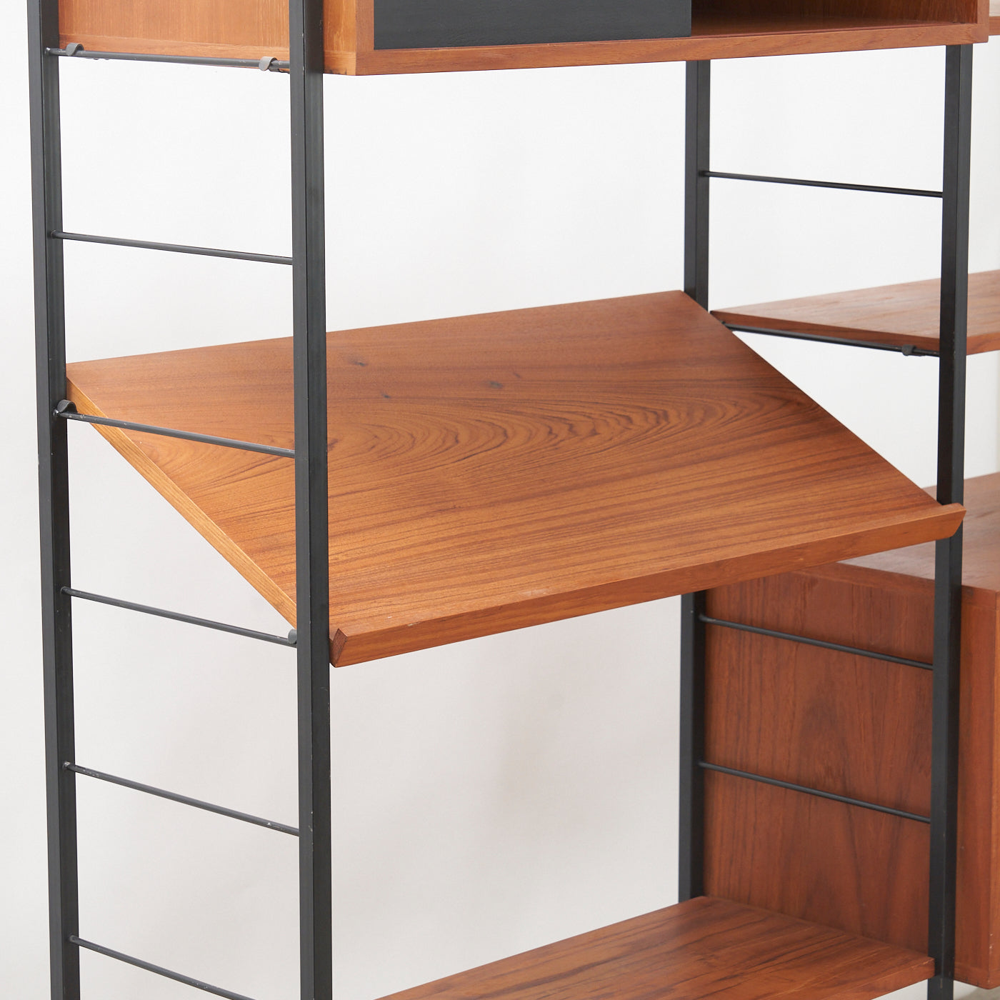 Modular Freestanding Teak Wall Unit w/ Drop-Down Cabinet