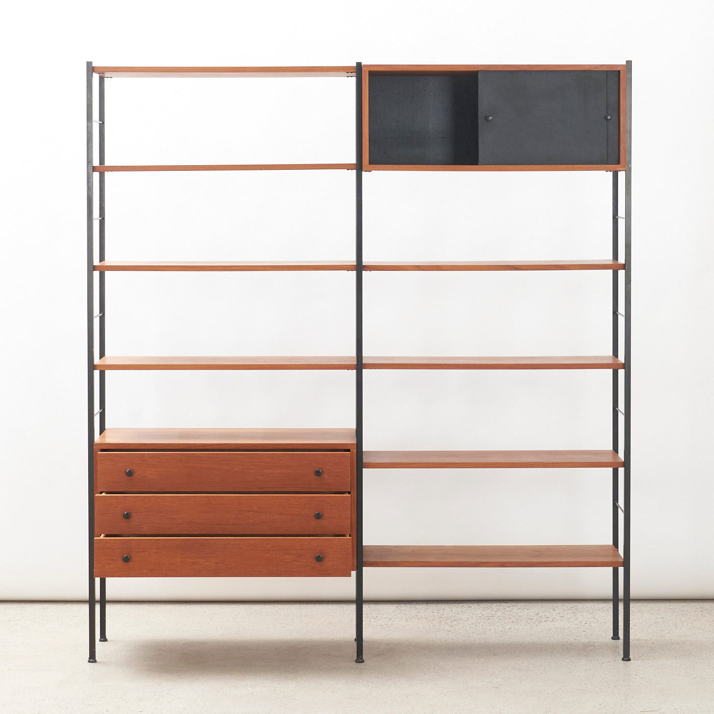 Modular Freestanding Teak Wall Unit w/ Drawers