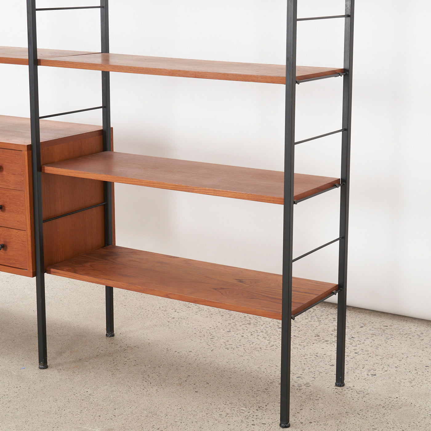 Modular Freestanding Teak Wall Unit w/ Drawers