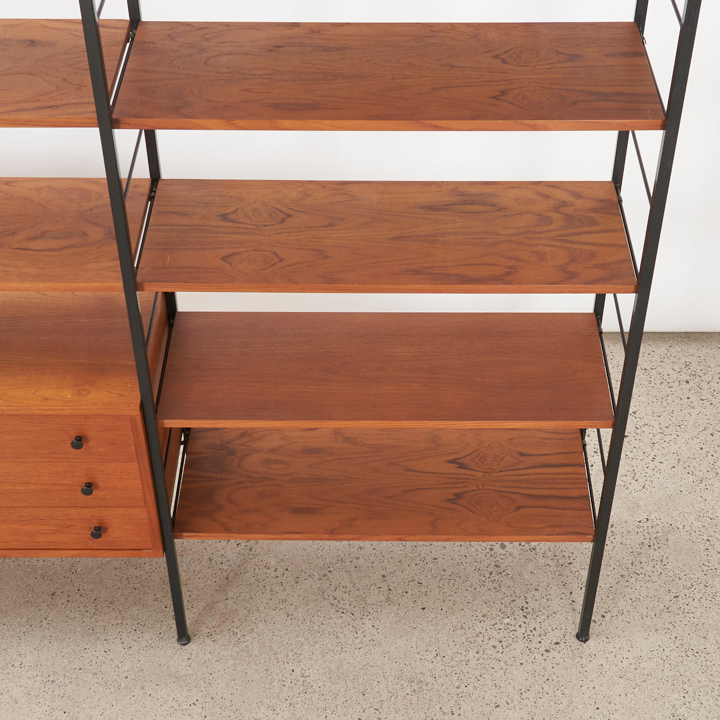 Modular Freestanding Teak Wall Unit w/ Drawers