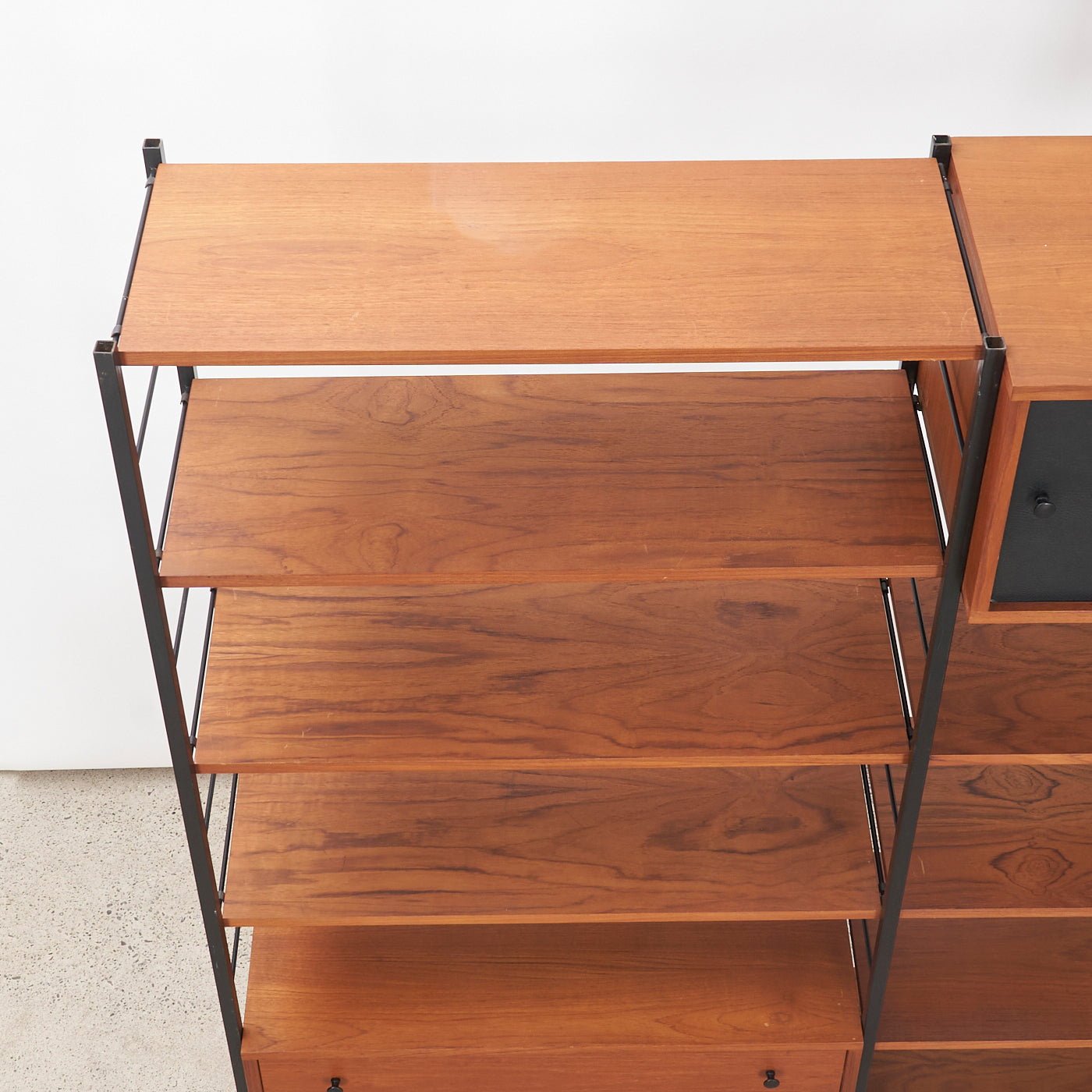 Modular Freestanding Teak Wall Unit w/ Drawers
