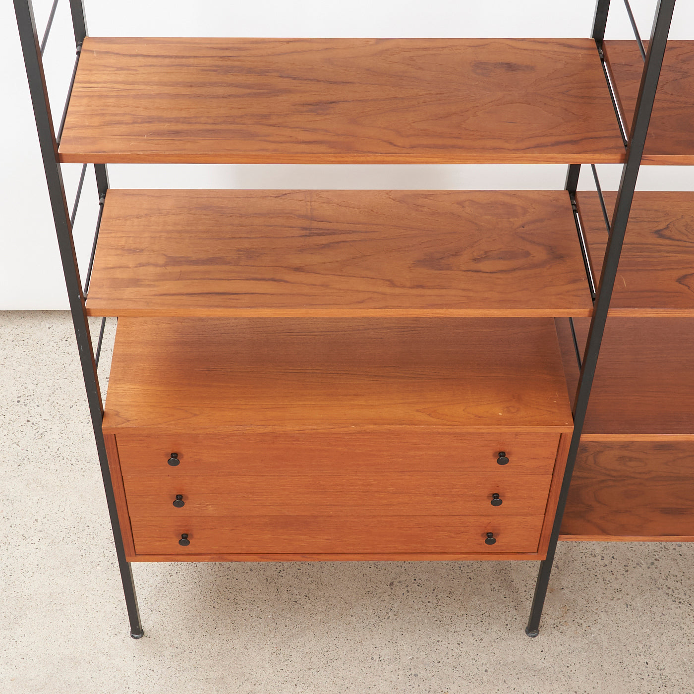 Modular Freestanding Teak Wall Unit w/ Drawers