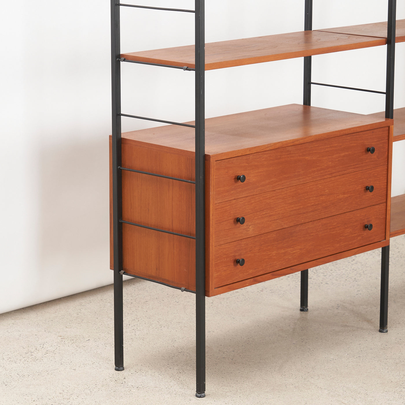 Modular Freestanding Teak Wall Unit w/ Drawers