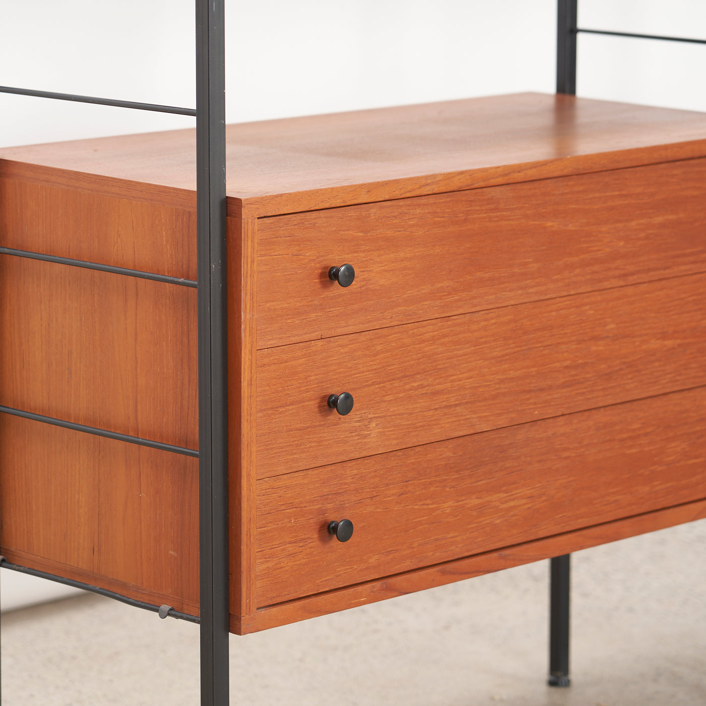 Modular Freestanding Teak Wall Unit w/ Drawers
