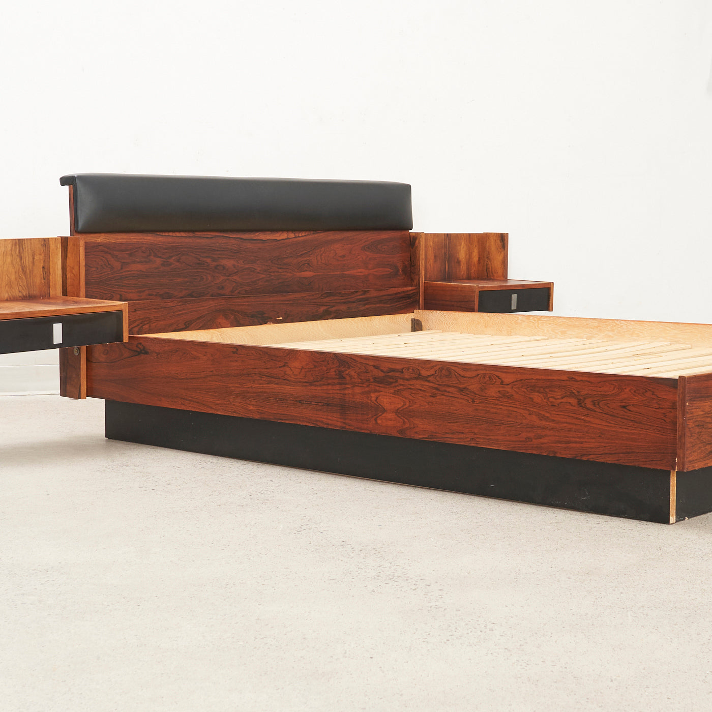 Rosewood Double Bed w/ Floating Nightstands